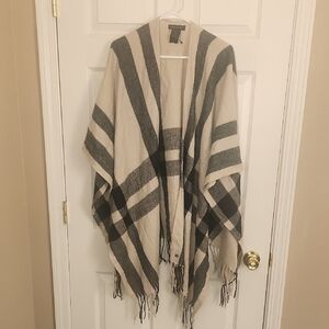 Banana Republic Striped Poncho with Fringe